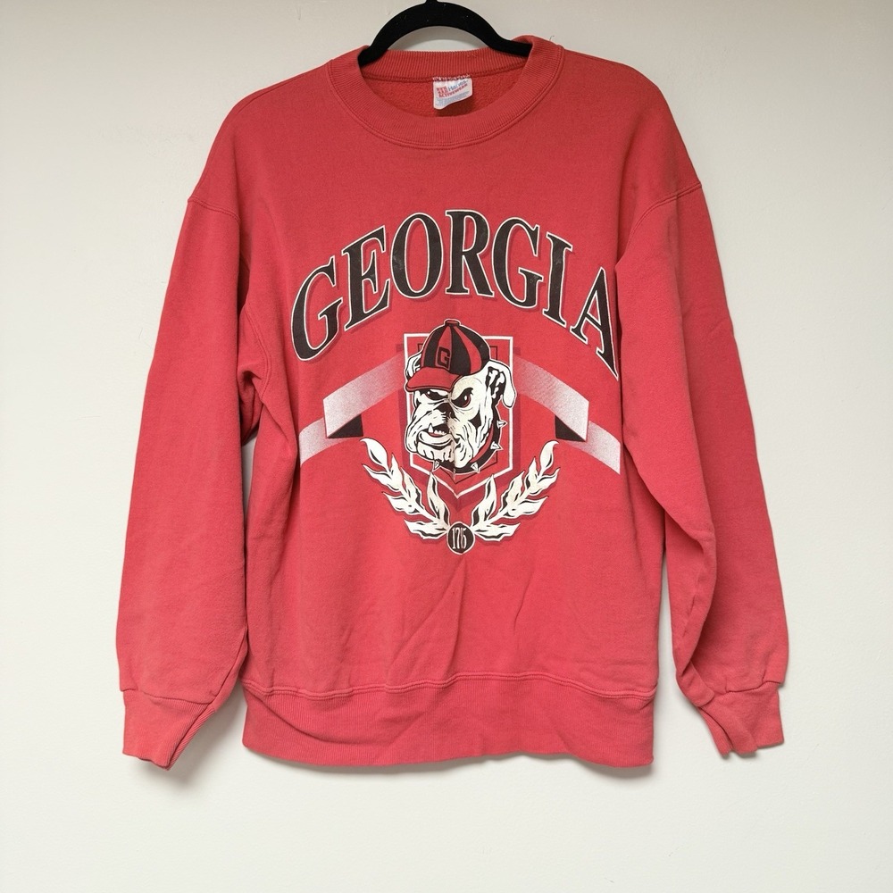 Hanes Sweatshirt Unisex Large Red Fair Georgia Bulldogs NCAA Graphic Pullover
